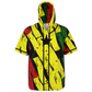 Men's Ghana Flag & Black Star Pattern All-Over Print Hooded Baseball Jersey