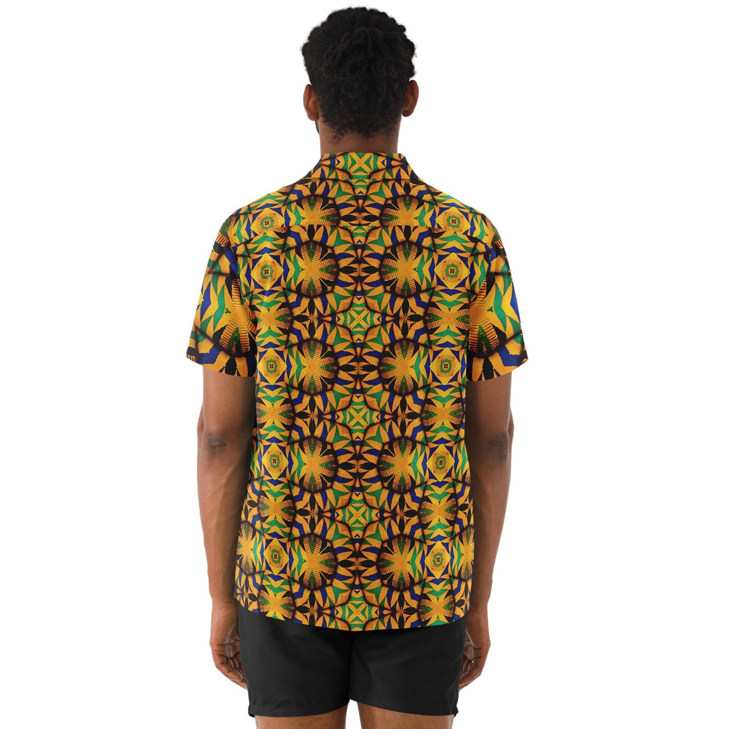 Men's Spread Collar Short Sleeve Button-Down Shirt