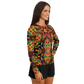 Women's African Kente Geometric Star Pattern All-Over Print Long Sleeve Performance Shirt