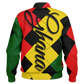 Women's Red Yellow Green and Black Stars Baseball Jacket