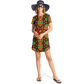 Women's African Kente Geometric Star Pattern All-Over Print T-Shirt Dress