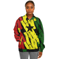 Women's Ghana Flag & Black Star Pattern All-Over Print Baseball Jacket