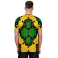 Men Bold Red Yellow Green & Black Star Geometric Pattern All Over Print Soccer Jersey