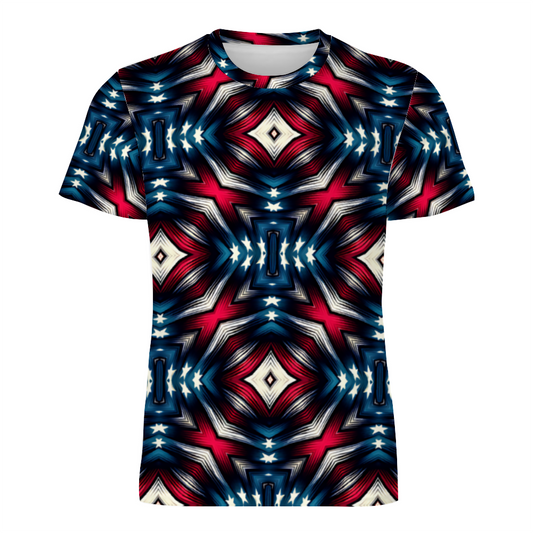 Men's Custom Round Neck Short Sleeve All Print T-Shirt