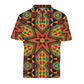 Men's African Kente Geometric Star Pattern All-Over Print Zipper Polo Shirt