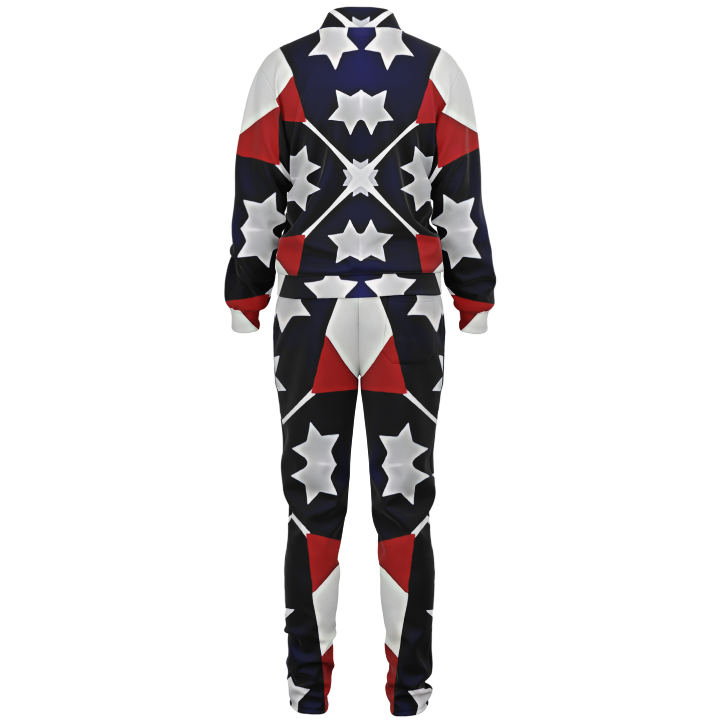Men's Patriotic Star Flag Track Jacket and Pants