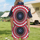 Women's Patriotic Red White Blue Geometric Windbreaker Short Set