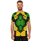 Men Bold Red Yellow Green & Black Star Geometric Pattern All Over Print Soccer Jersey