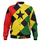 Men's Ghana Flag & Black Star Pattern All-Over Print Baseball Jacket