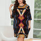 Women's Bold Geometric All-Over Print Oversized T- Shirt Loungewear