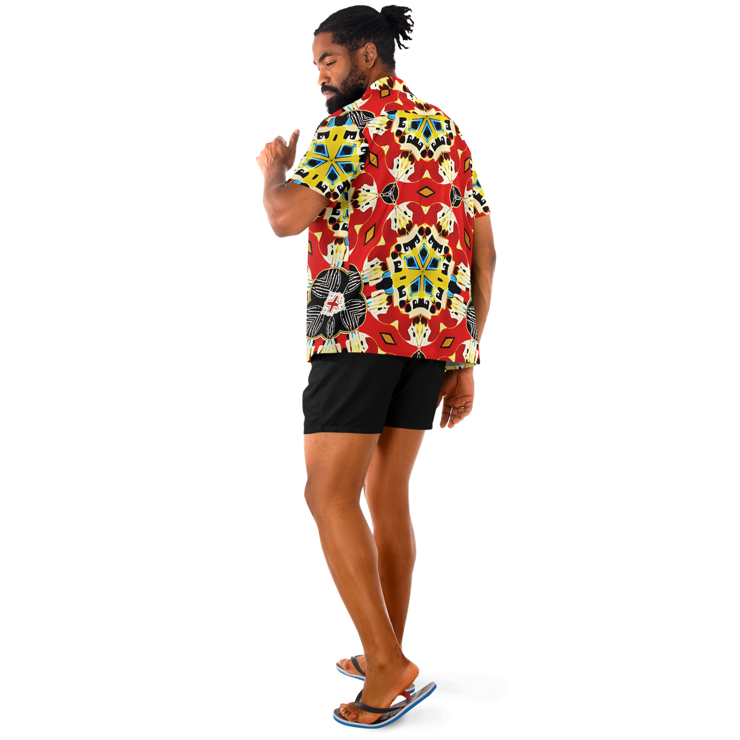 Men's Spread Collar Short Sleeve Button-Down Shirt