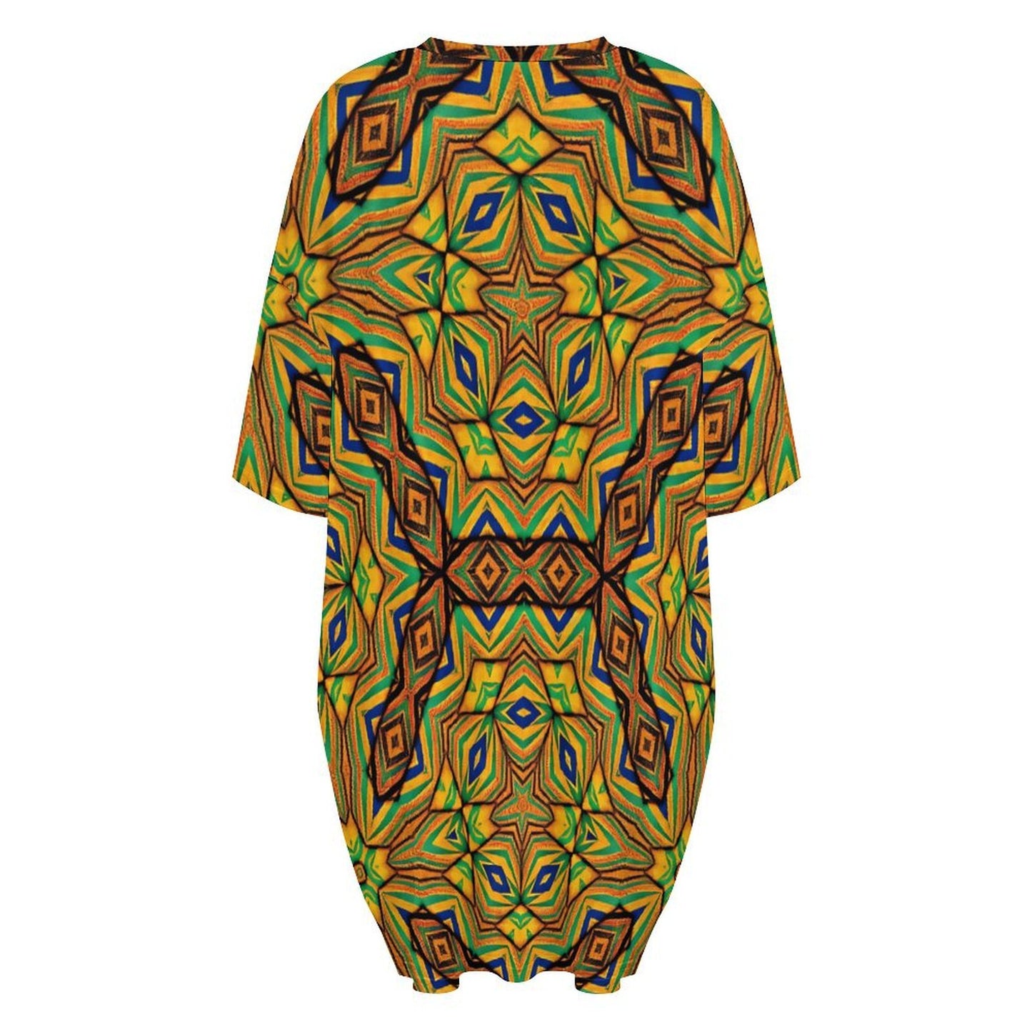 Women's Kaleidoscope Geo Pattern Oversized T- Shirt Loungewear