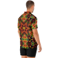 Men's African Kente Geometric Star Pattern All-Over Print Spread Collar Short Sleeve Button-Down Shirt