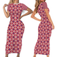 Women's Round Neck Long Dress Short Sleeve Bodycon Pencil Dress
