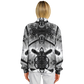 Women's Monochrome Kaleidoscope Pattern Men's All Over Print Baseball Jacket