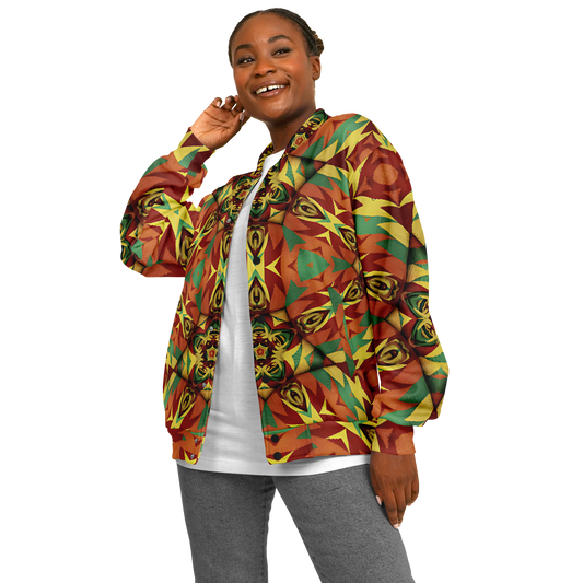 Women's Bold Tribal Kaleidoscope Pattern All Over Print Baseball Jacket