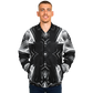 Men's Black & White Geometric Pattern All Over print All Over Print Baseball Jacket