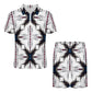 Men's Kaleidoscope Geo Pattern All-Over Print Zip-Up Polo Set