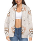 Women's Neutral Boho Graphic Pattern All-Over Print Fleece Full-Zip Hoodie