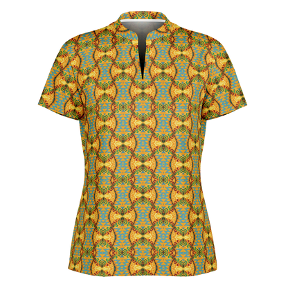 Women's Stand Up Collar Polo Shirt