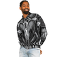 Men's Black & Silver Symmetry Pattern All-Over Print Baseball Jacket