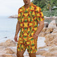 Men's Vibrant African Kente Geometric Pattern All Over Print Hawaiian Shirt & Shorts Set