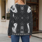 Women's Black & White Kaleidoscope Pattern All Over Print Crew Neck Sweater