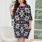 Women's Patriotic Red White Blue Geometric Oversized T- Shirt Loungewear
