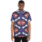 Men's Red White Blue Geometric Pattern All-Over Print Polo Shirt