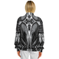 Women's Black & Silver Symmetry Pattern All-Over Print Baseball Jacket