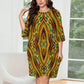 Women's Bold African Kente Inspired Pattern All-Over Print Oversized T- Shirt Loungewear