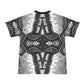 Men's Classic Black & White Geometric Pattern All Over Print All Over Print Ribbed Collar T-Shirt