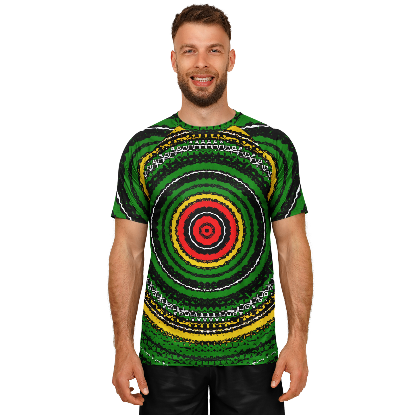Men's Green Striped with Vibrant Accent Pattern All Over print Men's Soccer Jersey