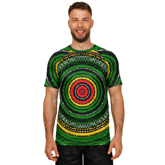 Men's Green Striped with Vibrant Accent Pattern All Over print Men's Soccer Jersey