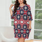Women's Patriotic Red White Blue Geometric Oversized T- Shirt Loungewear