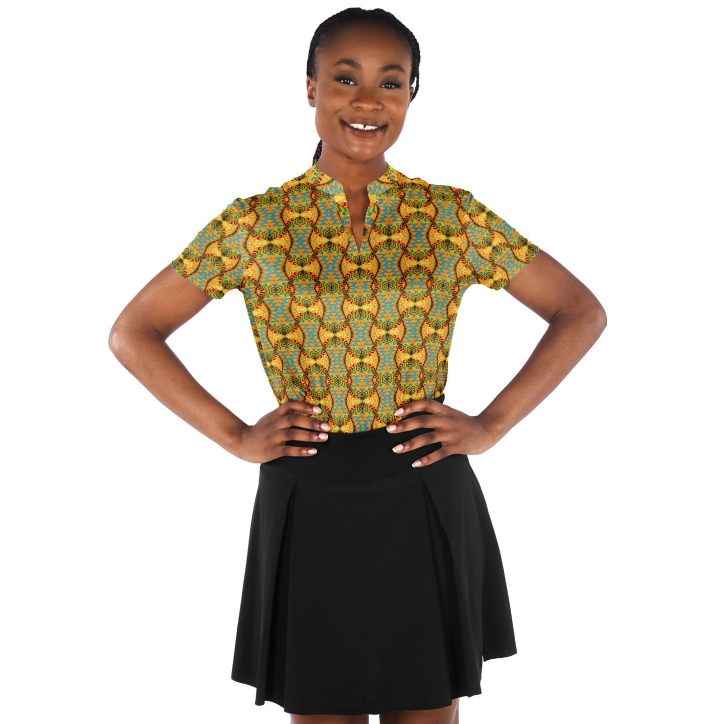 Women's Stand Up Collar Polo Shirt