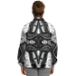 Women's Classic Black & White Geometric Pattern All Over Print Baseball Jacket