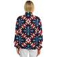 Women's Red White Blue Geometric Pattern All-Over Print Unisex Cut Baseball Jacket