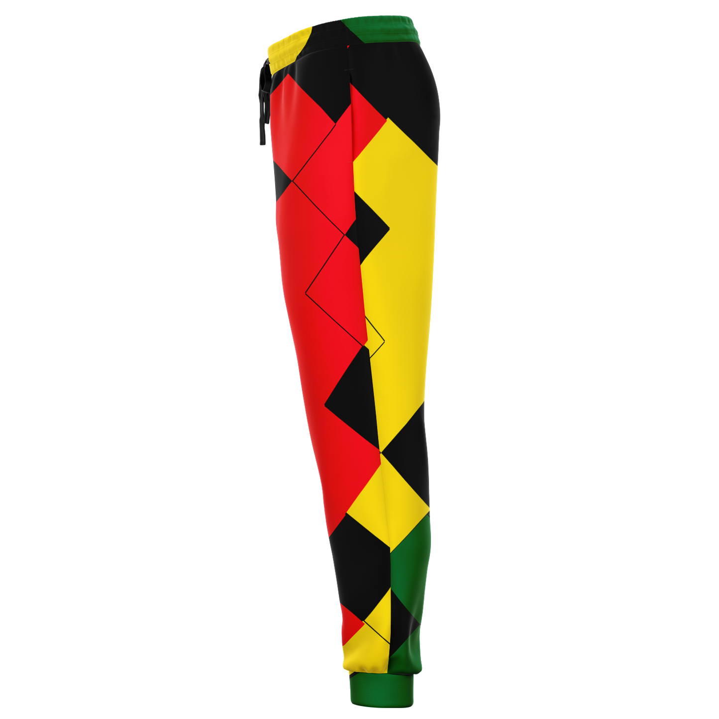 Men's Ghana Flag & Black Star Pattern All-Over Print Athletic Jogger