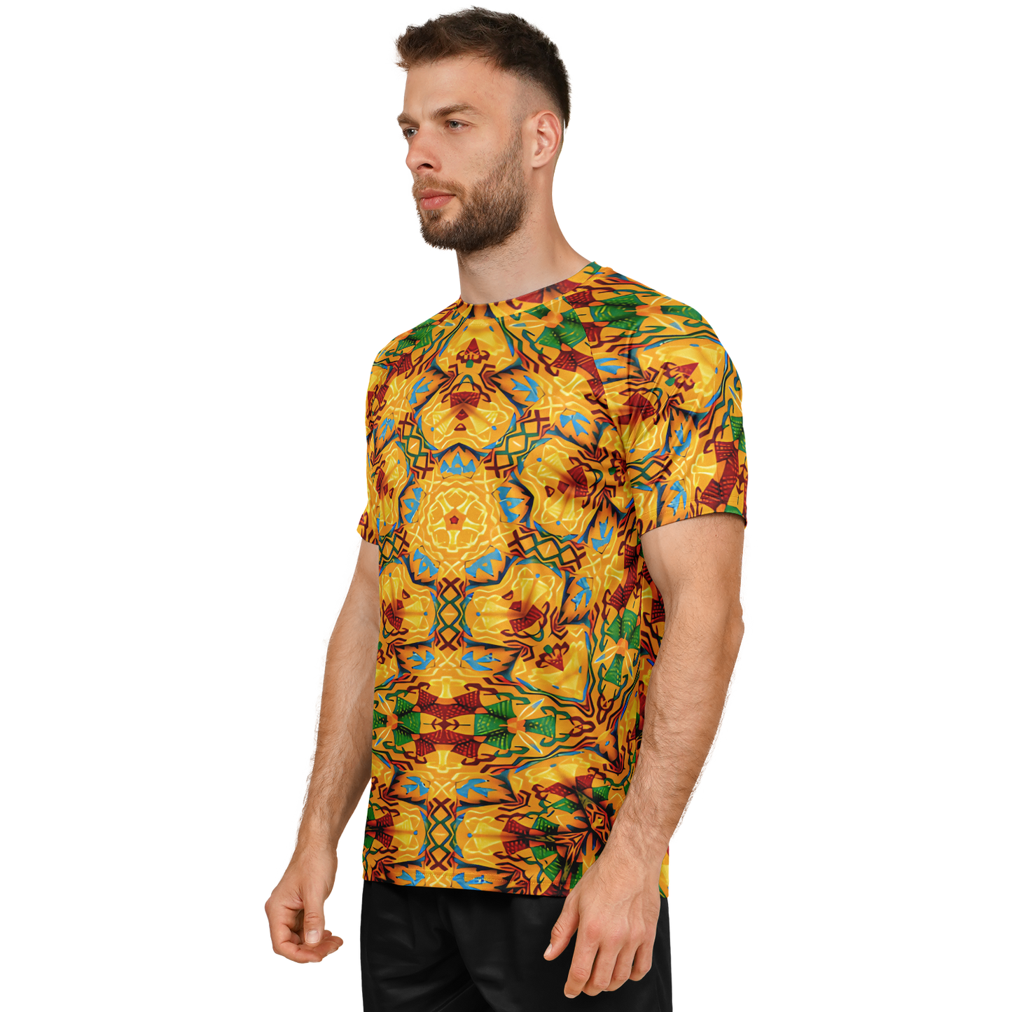 Men's Golden Kaleidoscope Design Soccer Jersey