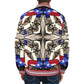 Men's Patriotic Star Kaleidoscope Pattern All-Over Print Striped Trim Bomber Jacket
