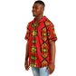 Men's Red Bold Tribal All-Over Print Hooded Baseball Jersey