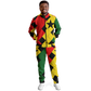 Men's Red Yellow Green and Black Stars Track Jacket and Pants