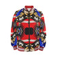 Men's Patriotic Kaleidoscope Pattern All-Over Print Striped Trim Bomber Jacket