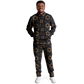 Men's Geometric Floral Pattern in Black & Brown Track Jacket and Pants