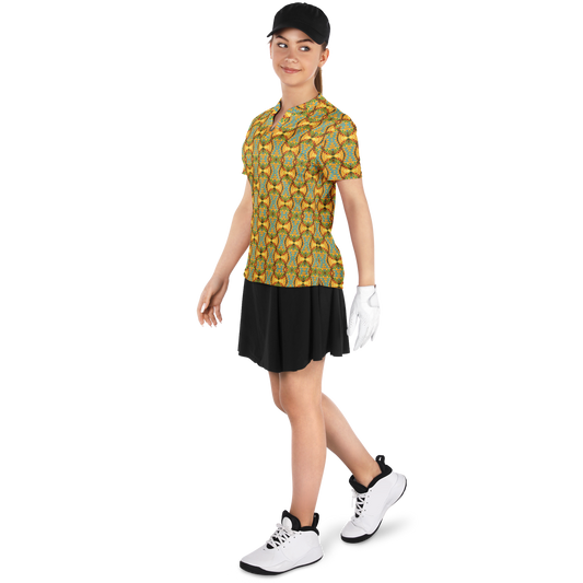 Women's Stand Up Collar Polo Shirt