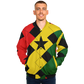 Men's Red Yellow Green and Black Stars Baseball Jacket