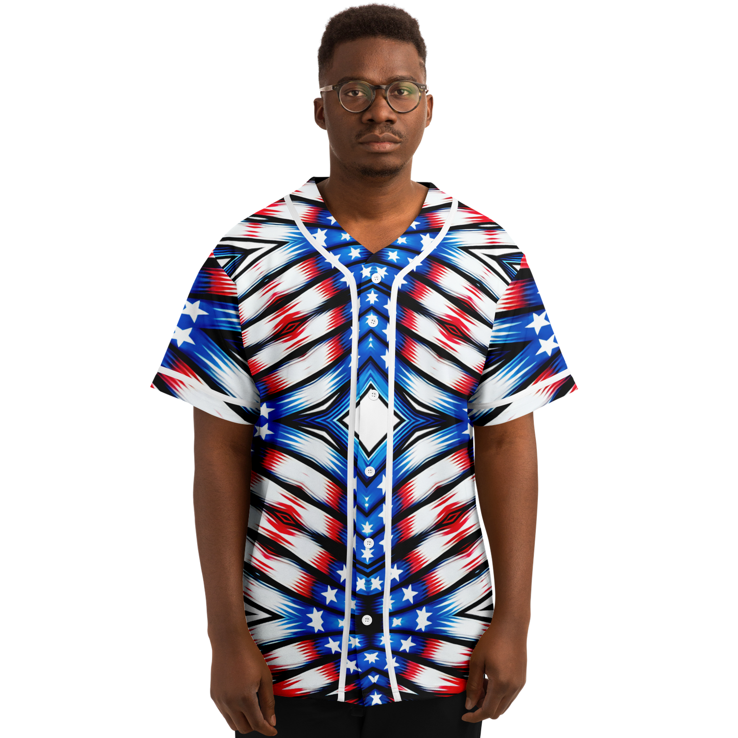 Men's American Flag Pattern All-Over Print Baseball Jacket