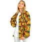 Women's Vibrant African Kente Geometric Pattern All Over Print Baseball Jacket
