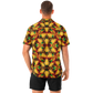 Men's Vibrant Autumn Kaleidoscope Pattern Spread Collar Short Sleeve Button-Down All Over Print Shirt.